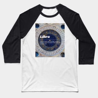 Libra Zodiac Roman Numeral Print Baseball T-Shirt